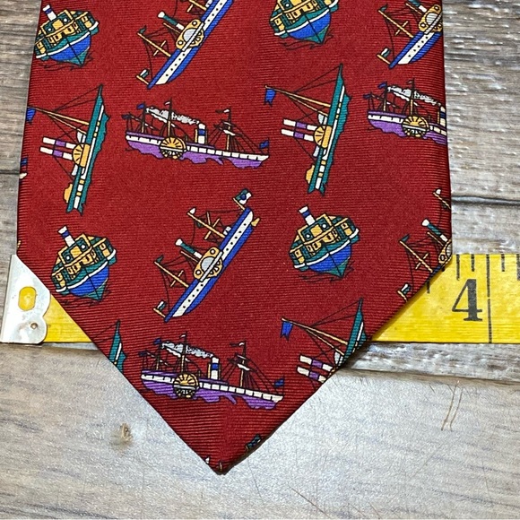 Boats and Ships printed silk tie by Rooster - Picture 8 of 8